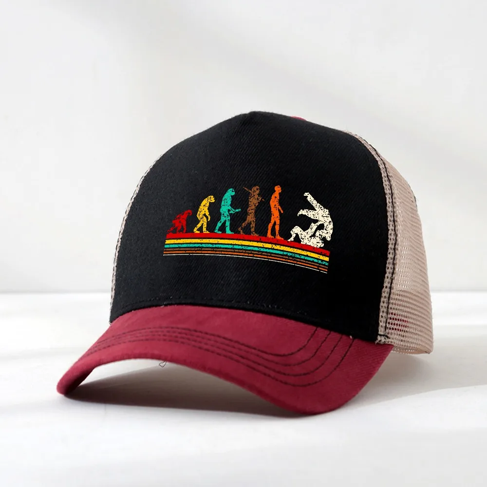

Evolution Judo Retro Martial Arts Jiujitsu Gift Holiday Xmas Classic Baseball Cap Dad Jiujitsu Hat cool mesh breathable hats