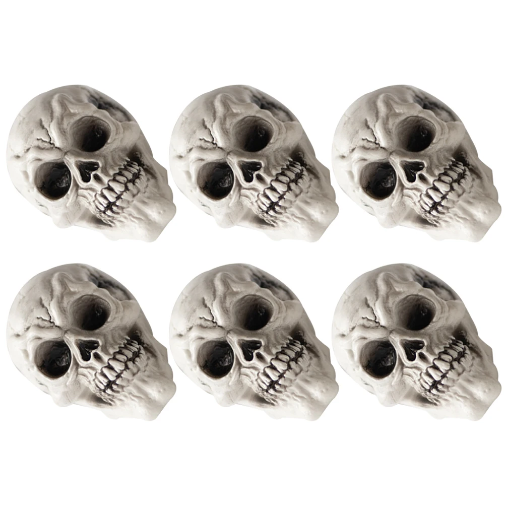 

1 set Plastic Photo Fake Skulls Scared Halloween Prop Decoration Mini Skull Mini Skulls For Halloween Scary Skull