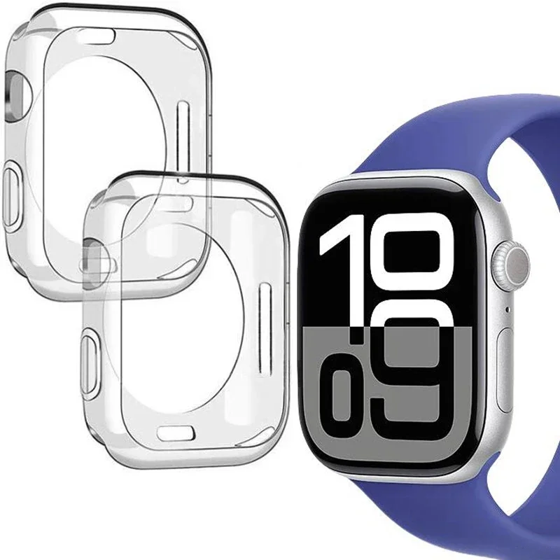 Przezroczyste etui do Apple Watch Series10 46 mm 42 mm 9 8 7 45 mm 41 mm Bez osłony ekranu Pełna osłona zderzaka TPU iWatch SE 6 5 4 44 40 mm