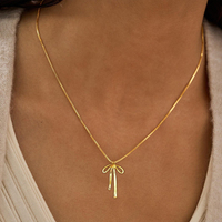 Women's Stainless Steel Pendant Necklace Golden Silver Color European and American Fashion Simple Women's Jewelry Gift Wholesale