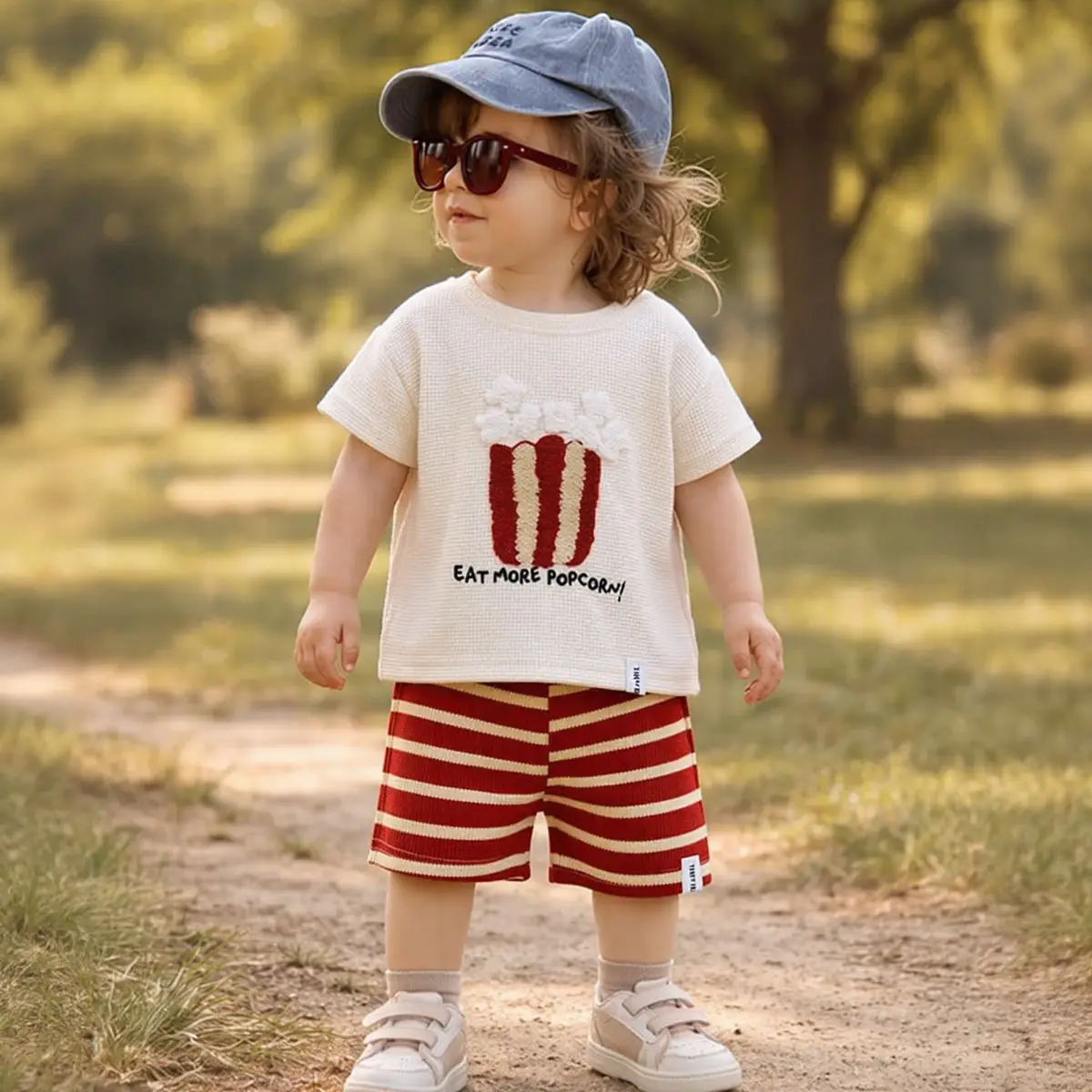 New Baby Summer Cool Breathable Knit Round Neck T-Shirt + Shorts 2-Piece Set for Boys Girls Infant Toddler Clothing 0-3Y