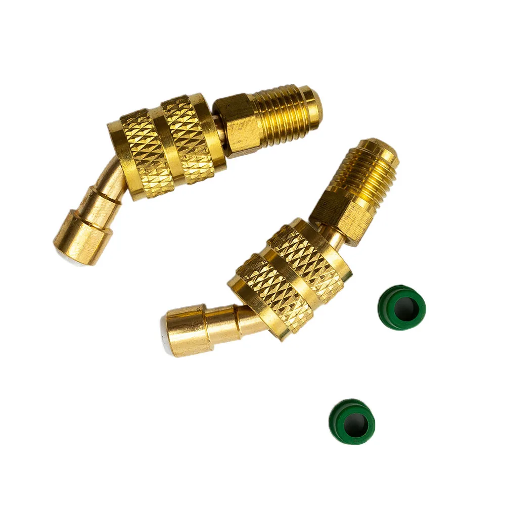 Convenient R410a Adapter for Mini Split HVAC System, Compatible with Most R410A Tubeless Systems, Total Length 66mm 2PCS