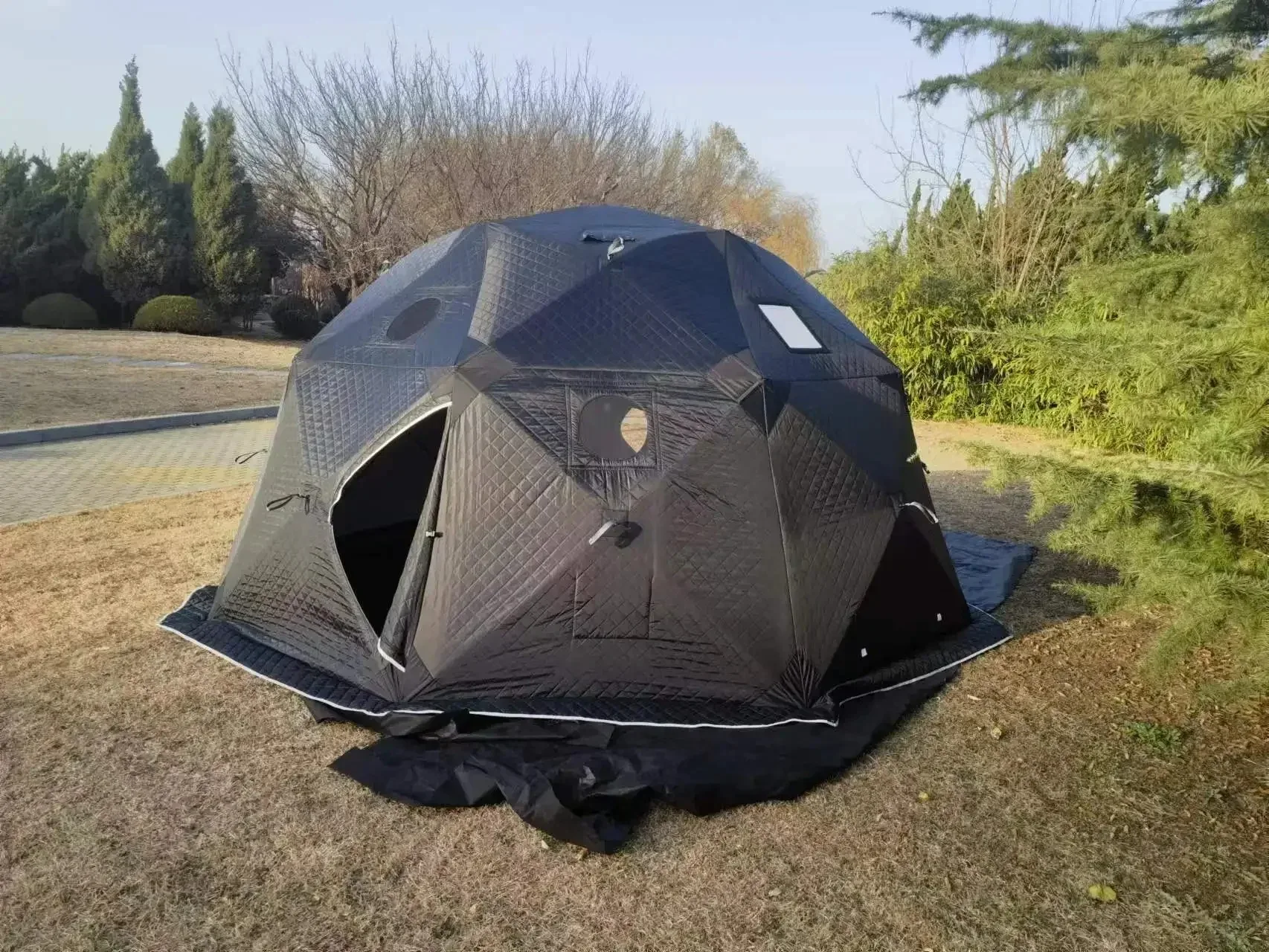 لـ Benutzerdefiniertes - Campingzelt في الهواء الطلق مع غرفة كبيرة، Baumwolle، المعزل، فور دن الشتاء، Eisfischen، 5–6 شخصيين، دافئ