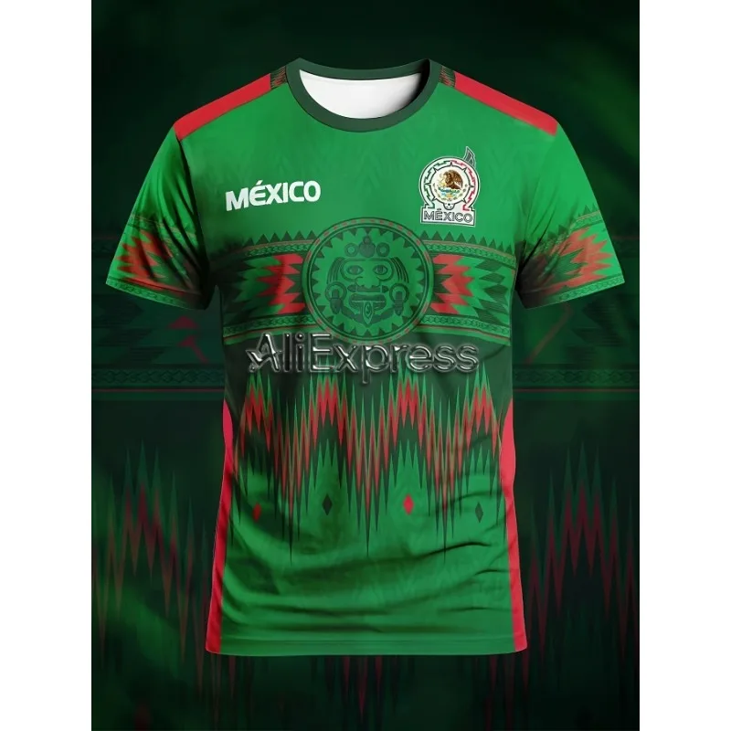 

Mexican Football Printed T-shirt, Fan T-shirt, Football Sports T-shirt