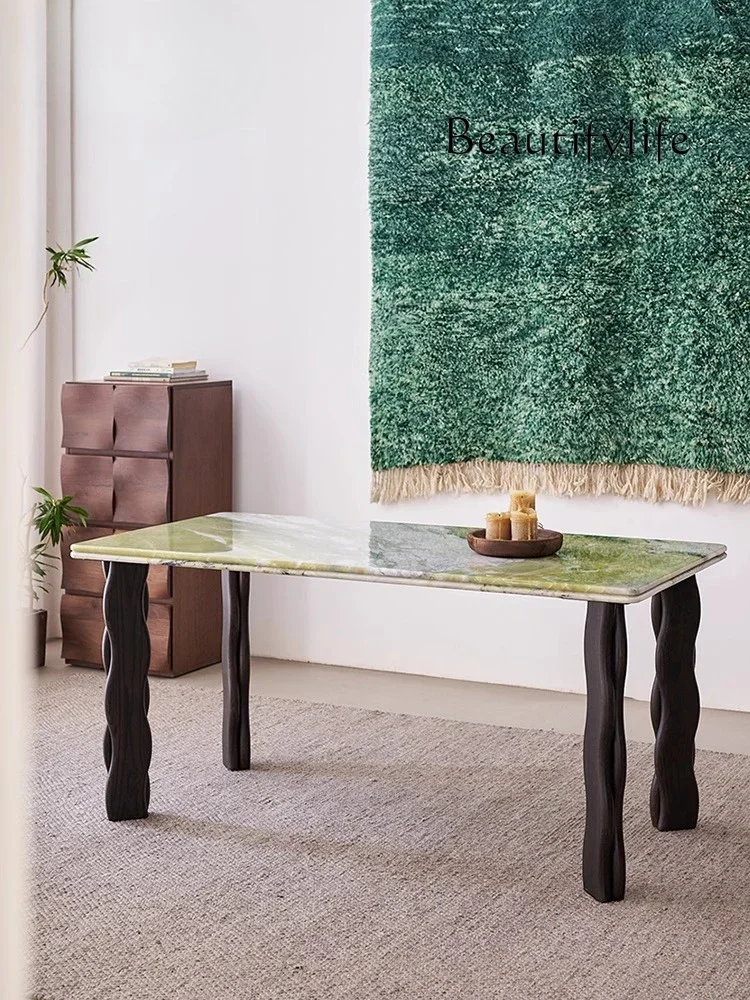

American medieval style high-end rectangular dining table household small apartment dining table modern simplicity