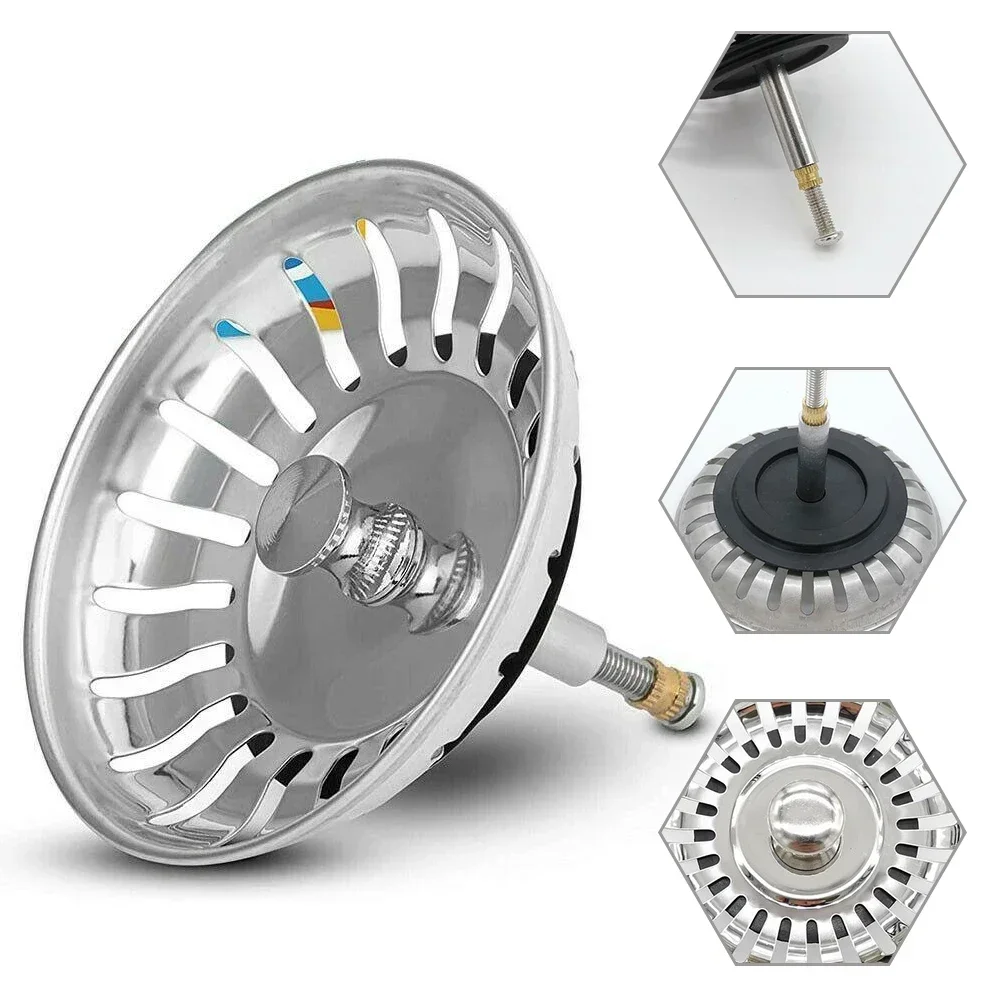 Kitchen Sink Strainer Waste Plug  82mm Basin Drain Filter Bathroom Kitchen Sink Accessories For Sink Replacement - Image 5