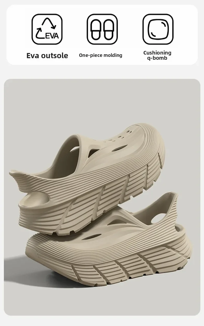 Rutschfeste Lochschuhe für Herren, Sommer 2026, neue Deodorant-Schuhe mit Schmutzgefühl, Outdoor-Sport-EVA-Sandalen, coole Herren-Hausschuhe – Detail 4