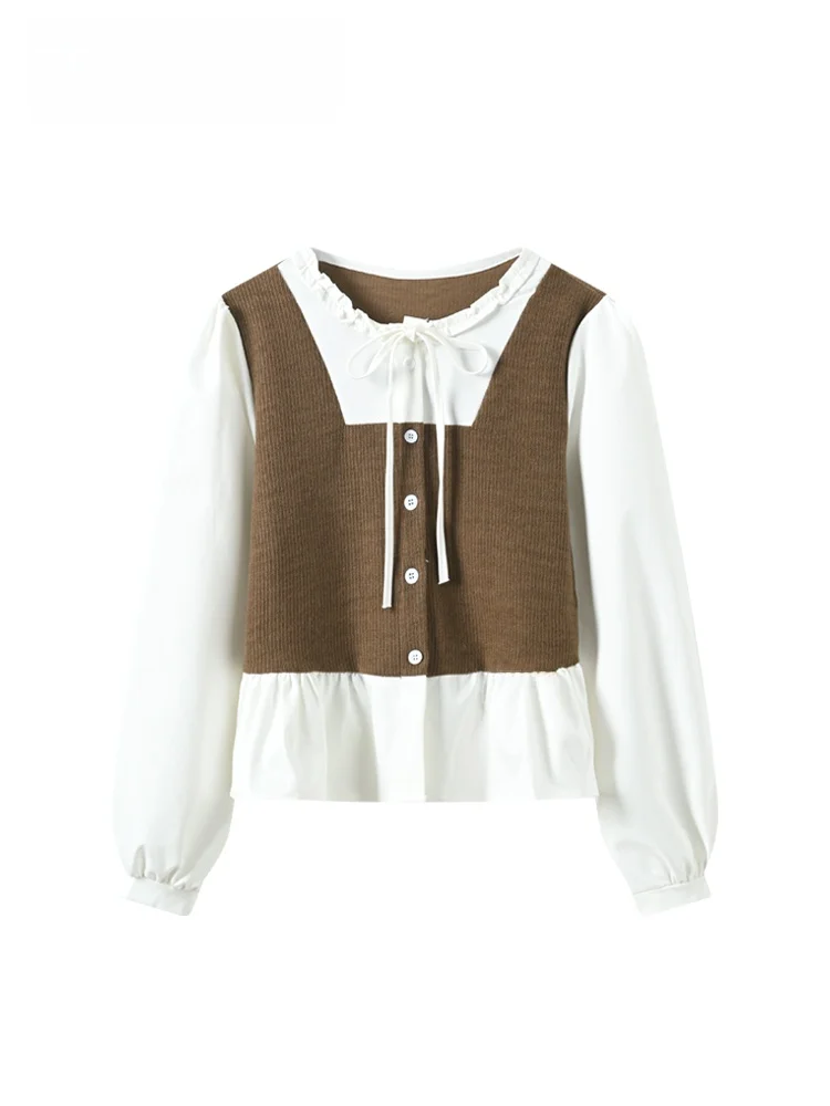 

Cara CLUB plus Size Long Sve round Ne irt Women Spring Faion Slimming Meat Covering Top Trendy Korean Sle Loose Fit