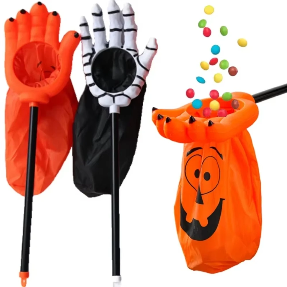 

Halloween Begging Bags Palm Skull Pumpkin Candy Bag with Tools Hand Shaped Candy Pouch Party Candy Snack Gift Decorations