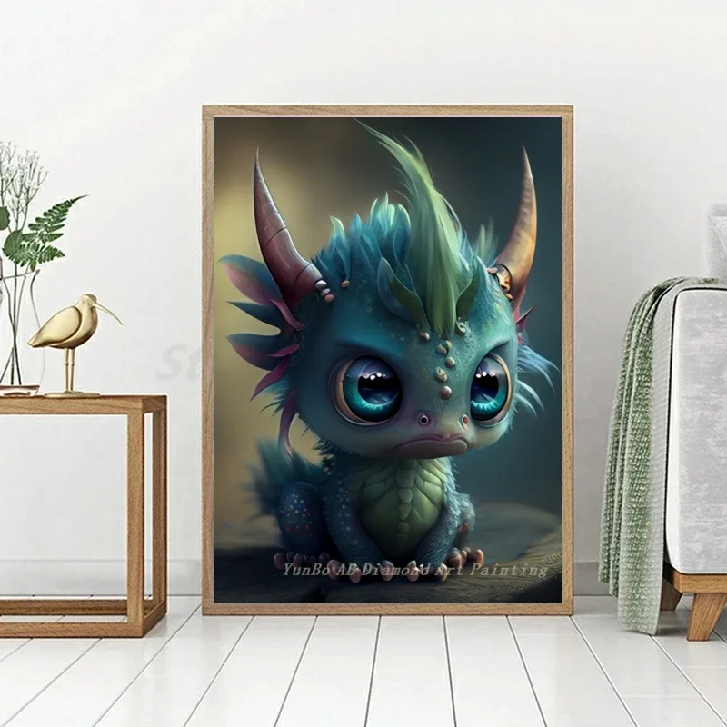 Lindo bebé dragón DIY AB pintura de diamante mosaico bordado dibujos animados Animal punto de cruz hecho a mano diamantes de imitación decoración del hogar regalo para niños