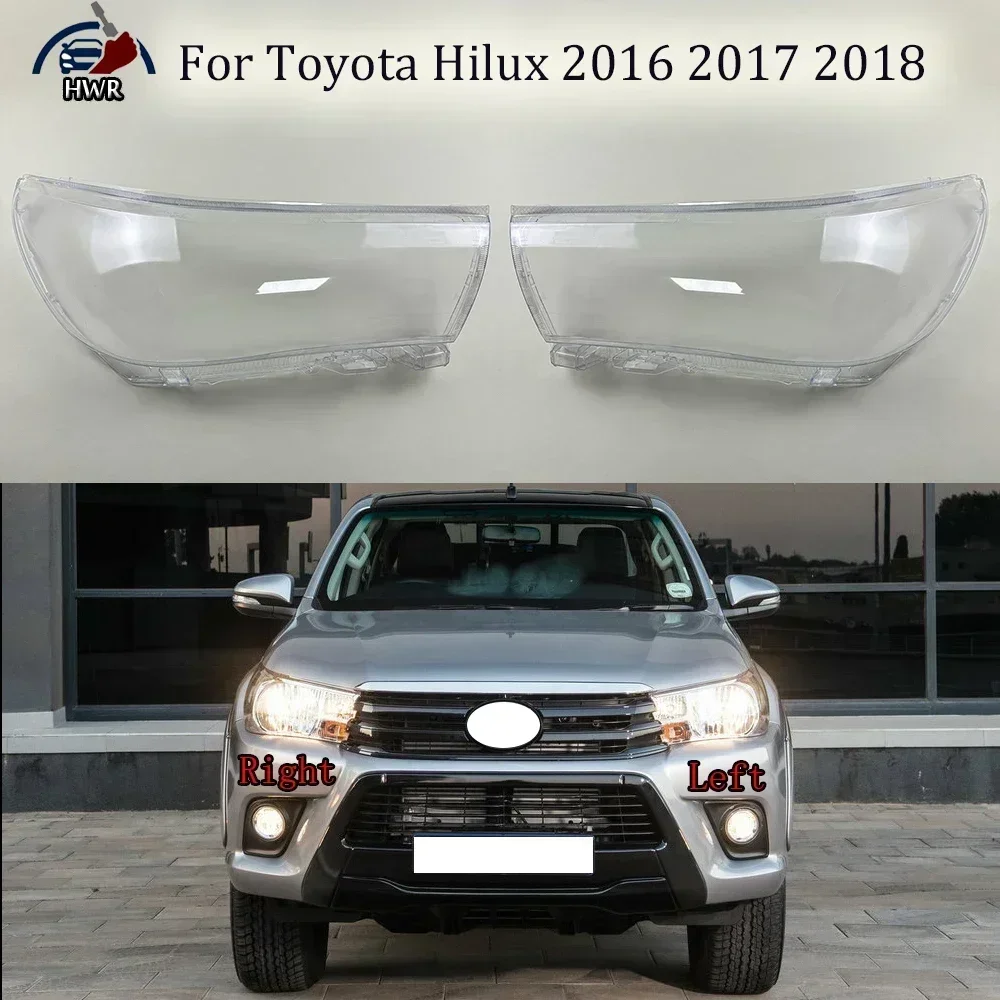 

Car Front Headlight Cover For Toyota Hilux 2016 2017 ​2018 Halogen Auto Headlamp Lampshade Lampcover Head Lamp light Lens Shell