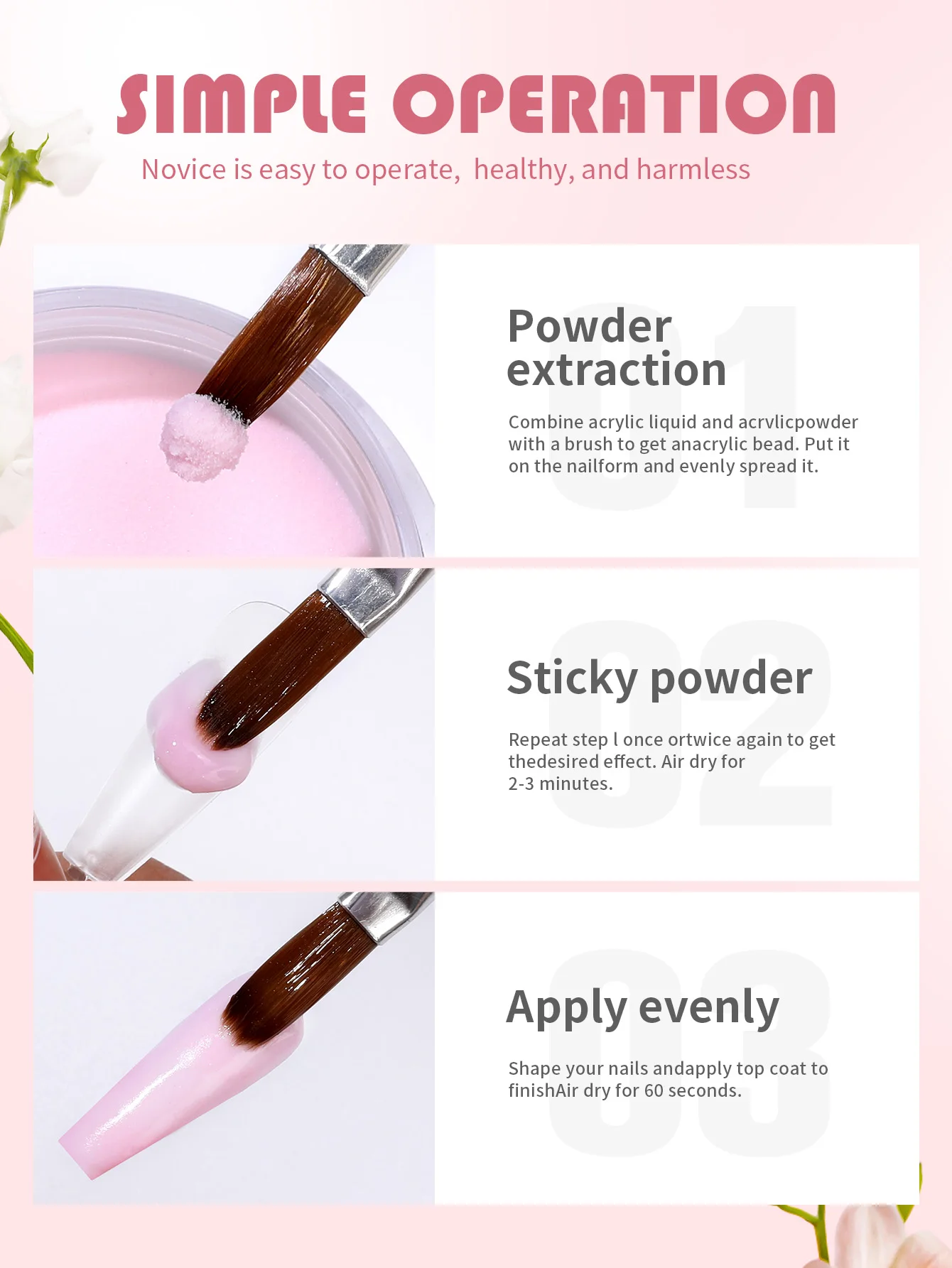 6-color acrylic nail powder set, nail art DIY art design, nail art 3D nail sculpture French nail extension, gift for women