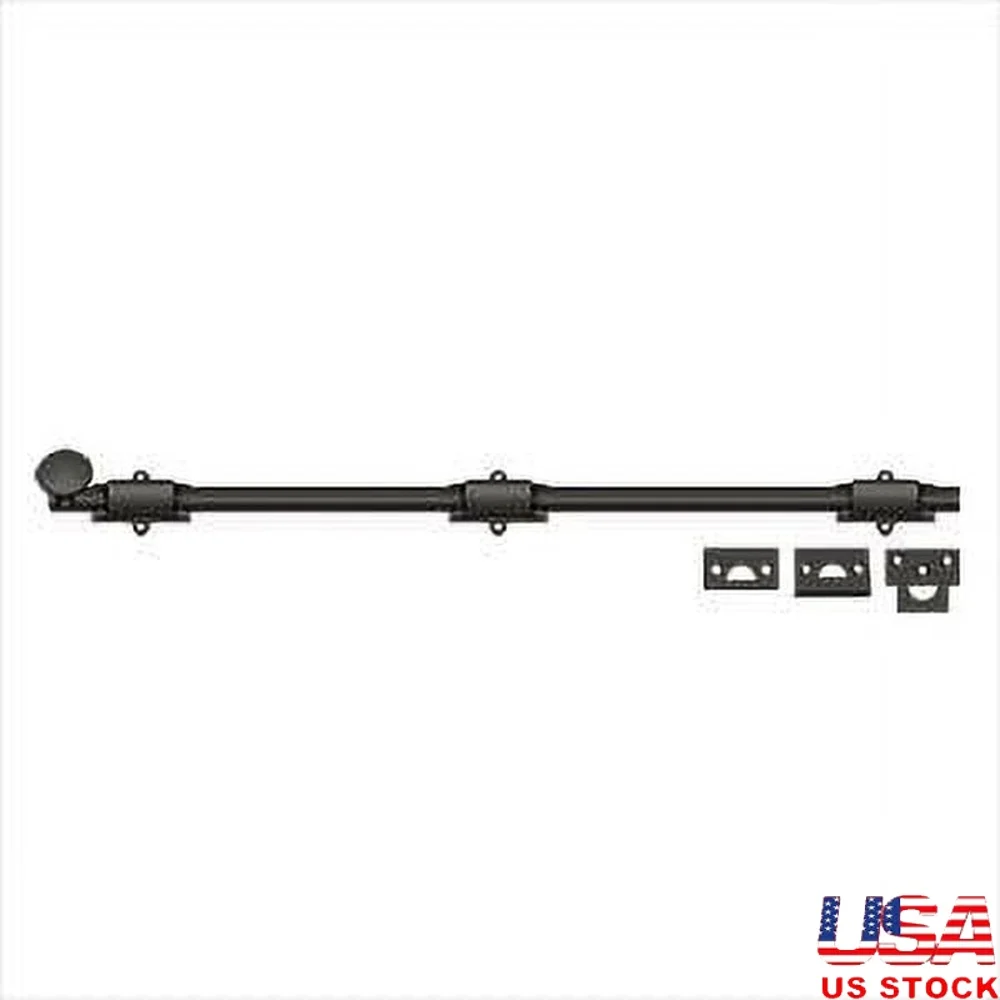 

Heavy Duty 24 Inch Surface Bolt Extra Security Oil Rubbed Bronze Finish Includes Angle Mortise Universal Strikes Durable Locking