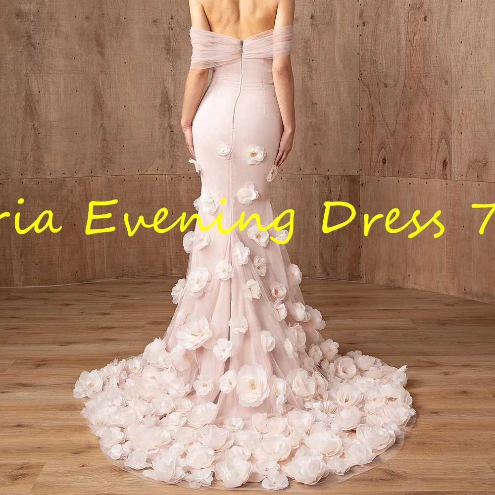 مخصص دقيق حورية البحر طول الكلمة بدون حمّلات الأورجانزا بلا أكمام يزين فستان سهرة أنيق vestidos para mujer