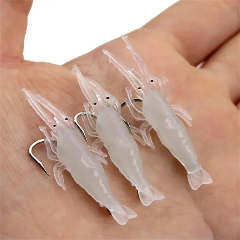 Fishing Lures With Hook Luminous Penetrating Hook 4cm Fish Accessories Fishing Tackle Imitation Shrimp Grass Shrimp Simulation