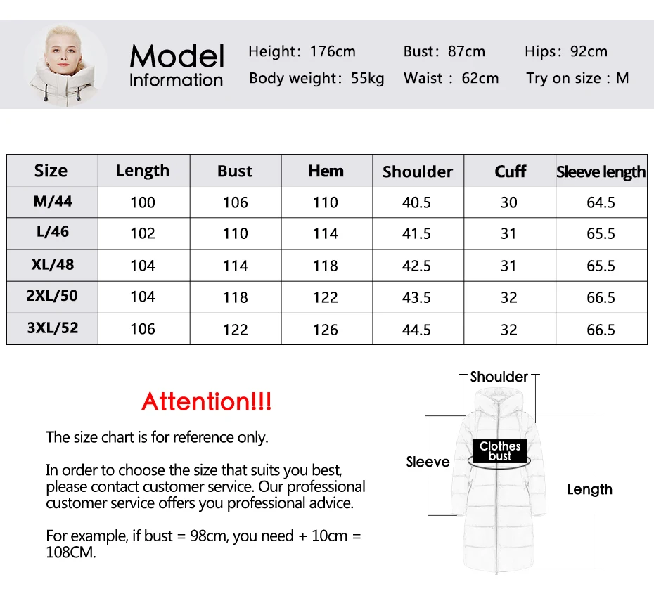 ICEbear 2023 Winter Women Jacket Long Cotton Big Pockets Ladies Coat Women's Thickened Warm Parka GWD22578-1D