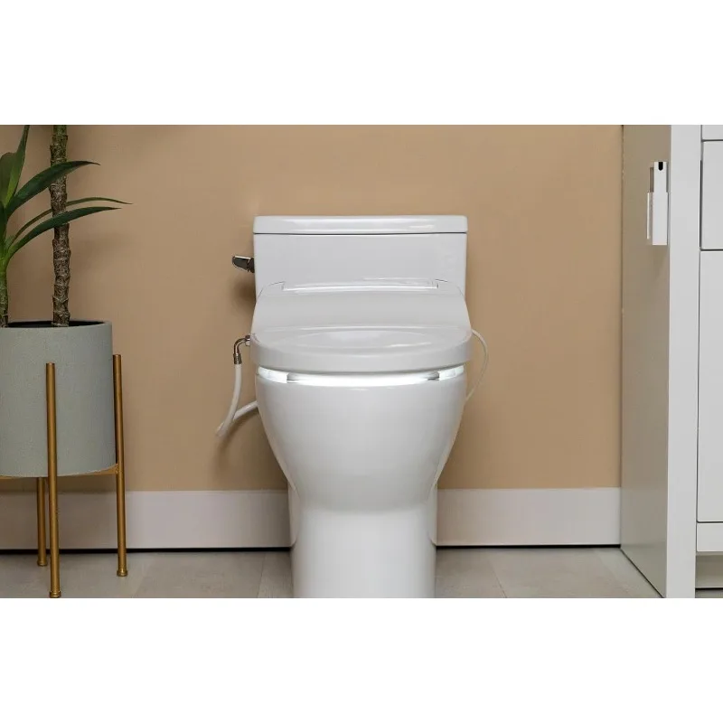 BIDET JX2 dudukan Toilet Bidet bulat, putih, Air Hangat tanpa ujung, kabut mangkuk baru * lampu LED, operasi tenang, Remote nirkabel