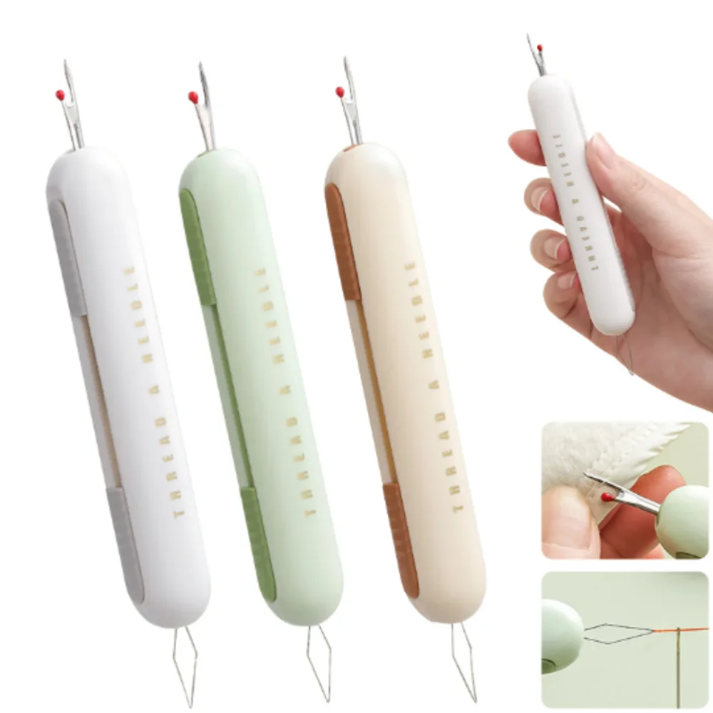 2 in 1 Needle Threader Sewing Tools Seam Ripper DIY Threading&Seam Quick Sewing Threader Tool DIY Sewing Accessories Needle Work