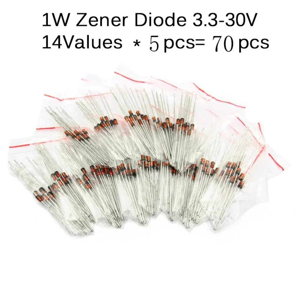 60/70/250PCS Diodes Kit -Rectifier Diode kit Schottky Diodes Kit ,1W Zener Diode kit 1N4001 1N4007 1N4148 1N5404 1N5406 1N5408