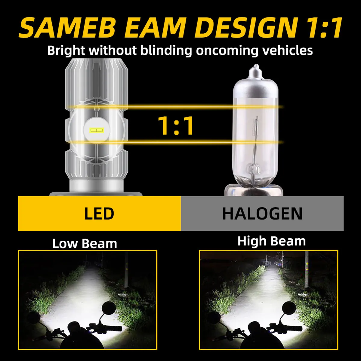 pcs H4 BA20D High Quality LED Moto H6 Motorcycle Headlight Bulbs Hi Lo Lamp White Light Scooter Accessories DC 12V 6000K