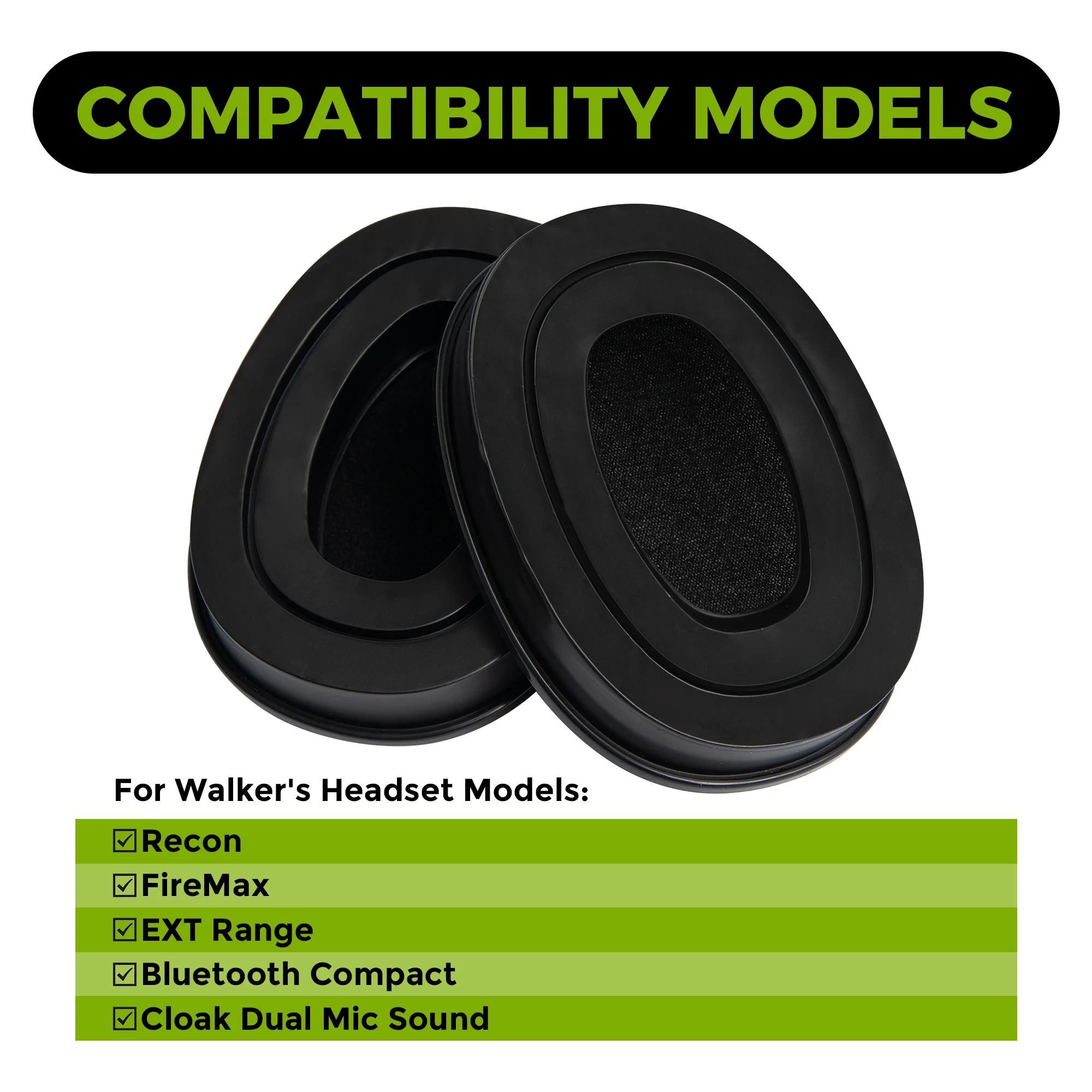 PROTEAR Cooling Gel Ear Pads for Walker’s FireMax Recon Earmuffs Soft Memory Foam TPU Leather Replacement Cushions (1 Pair)