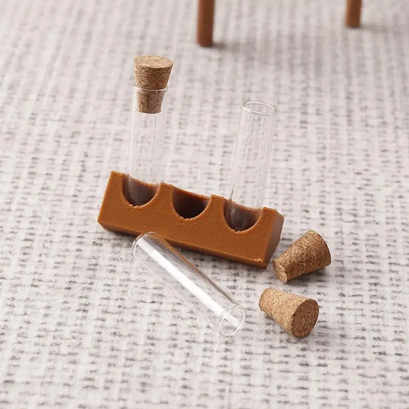 Kids Pretend Play Laboratory Model, 1/12 Scale Dollhouse Glass Jar Test Tube Set Decor Accessory.