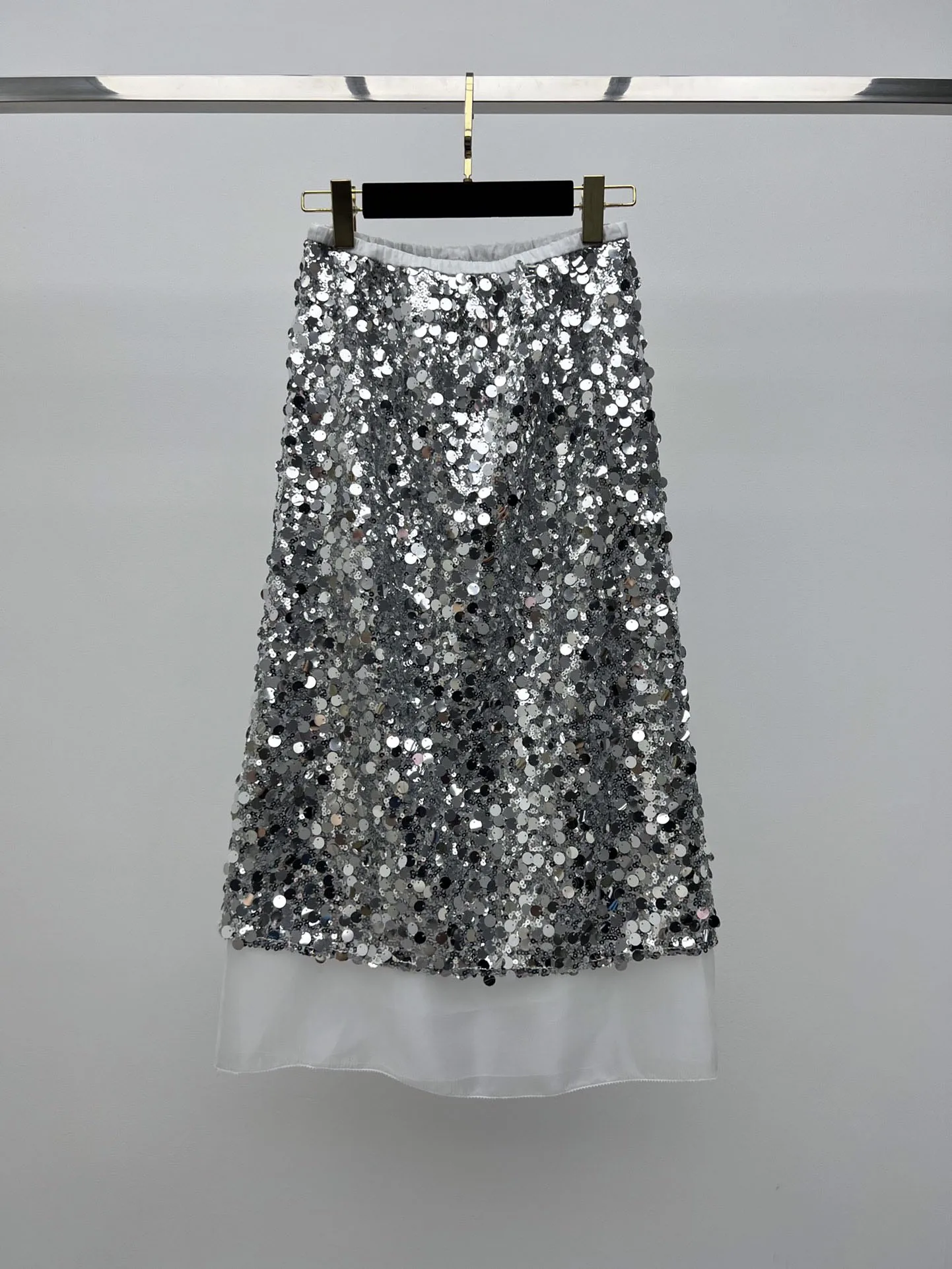 2024 Summer New Women's Wear Exquisite and fashionable mesh sequin embroidered skirt 0504