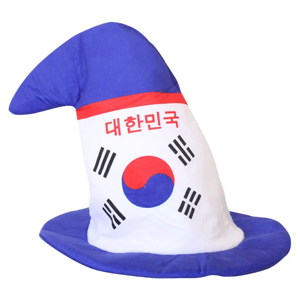 

Korea Flag Headgear Pointed Hat Cosplay Party Supplies Festival Costume Accessory Funny Selfie Hat Decorative Headwear