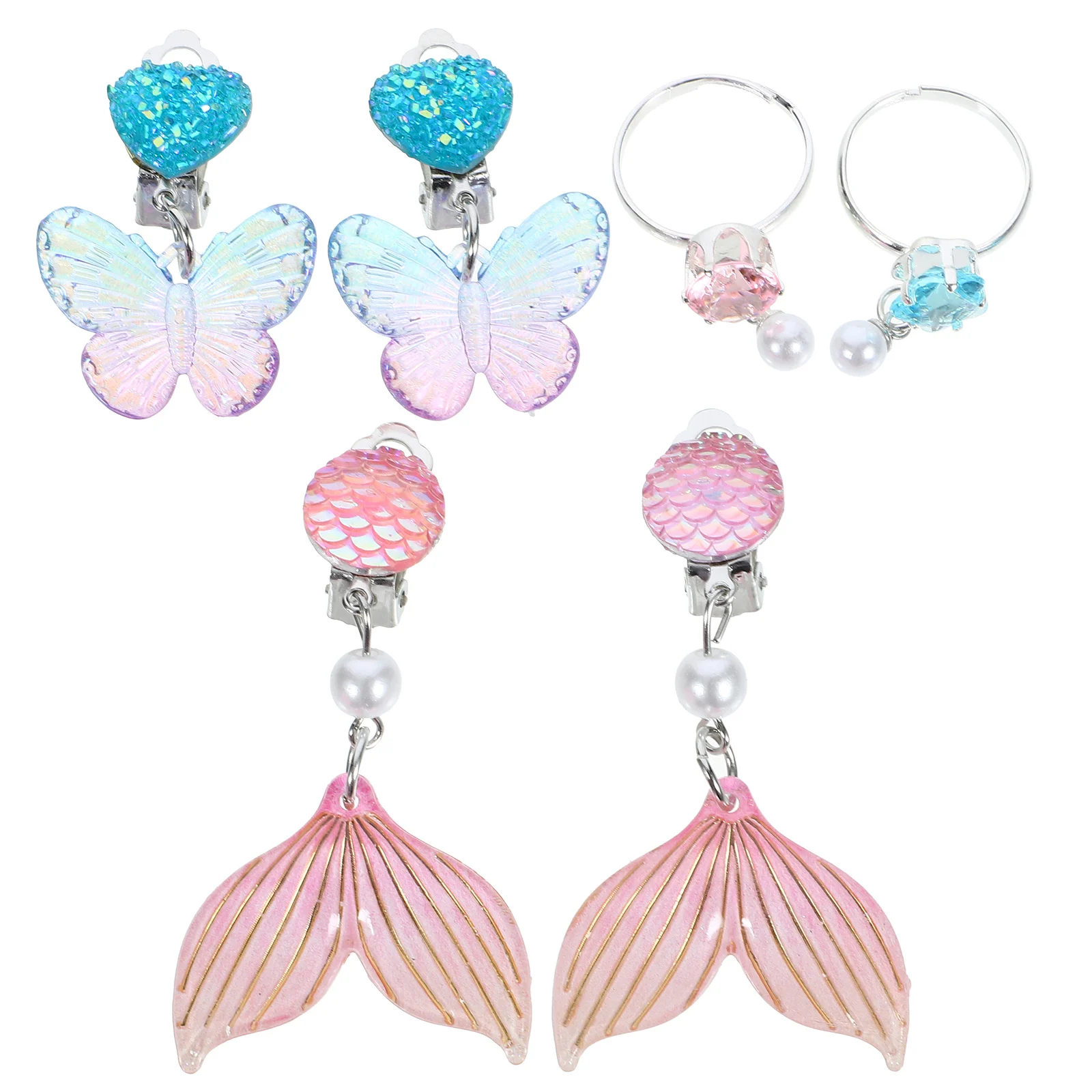 

3 Pairs Ear Clip Earring Set Earrings Kids Fairy for Clips Girls Children Alloy on Cartoon Baby