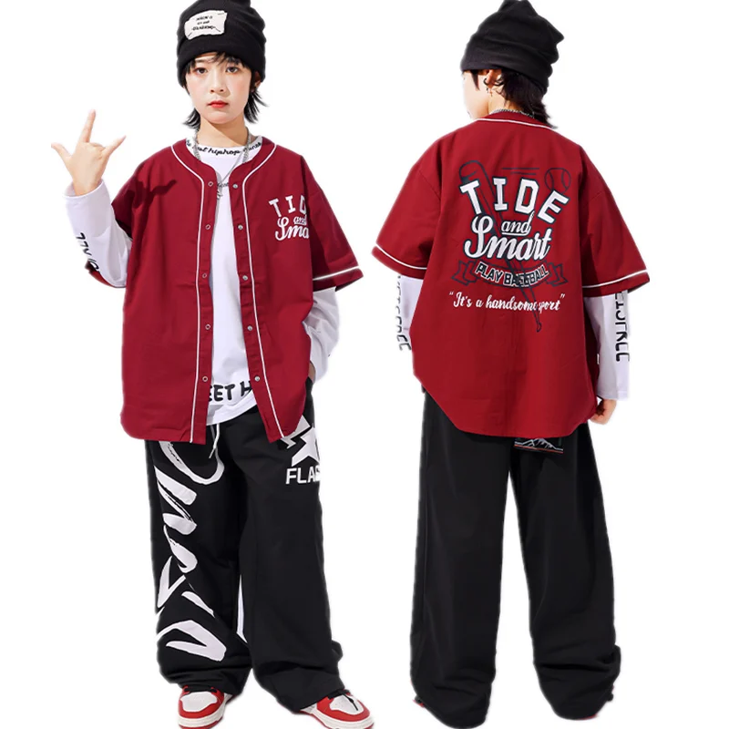 

Hiphop Fashion Style Kids Street Dance Wear Set Japanese Korean Boy Streetwear y2k Child Nightclub Clothes Performance Outfits