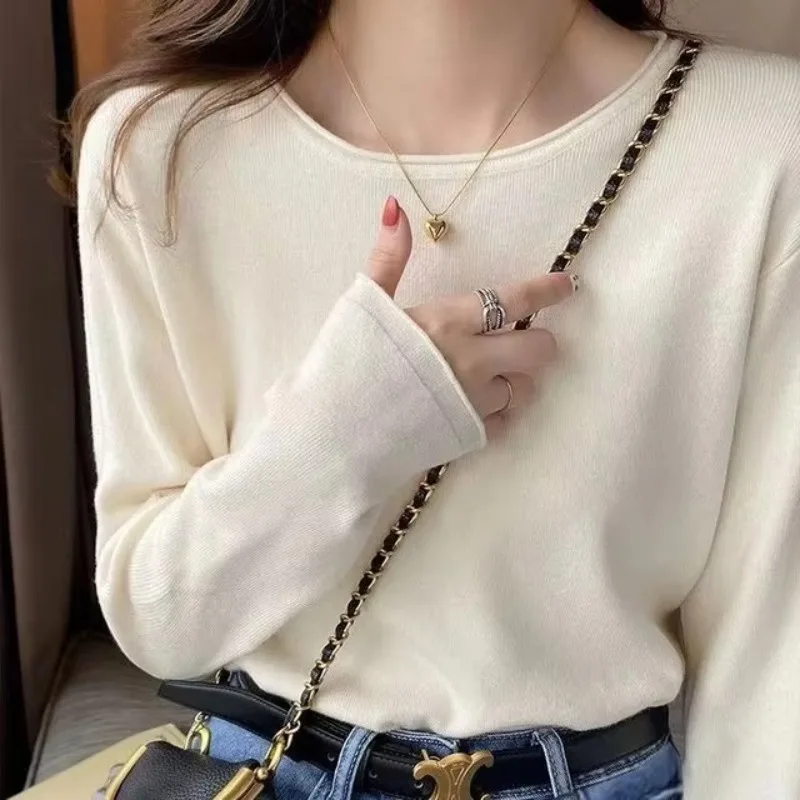 

Casual Sweater For Women Sueter Mujer Korean Pull Femme O-neck Long Sleeve Solid Color Jumper Fashion Knitting Pullovers 63h745