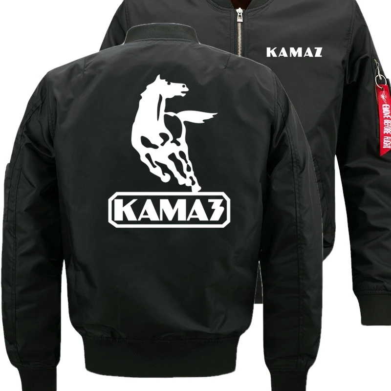 2022 Autumn Selling KAMAZ Brand Printed Customizable Jacket Long Sleeve England Style Men Solid Color Warm Jacket Flying Suit