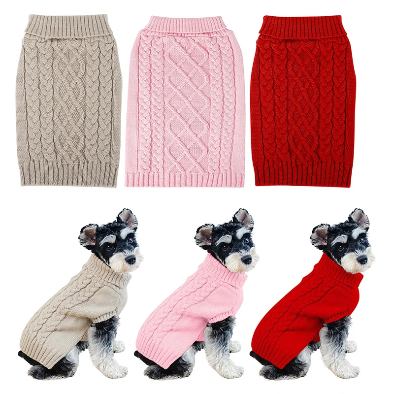 

Christmas Warm Winter Dog Clothes Dog Sweater Turtleneck Pet Clothing Knitting Costume Coat for Puppy Small Pets Clothing