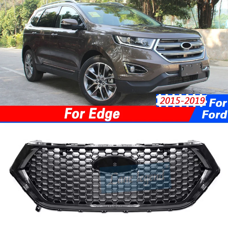 Front Middle Racing Grille for Ford Edge 2015-2019 Honeycomb High Quality ABS Grills Mesh Style Ventilation Net