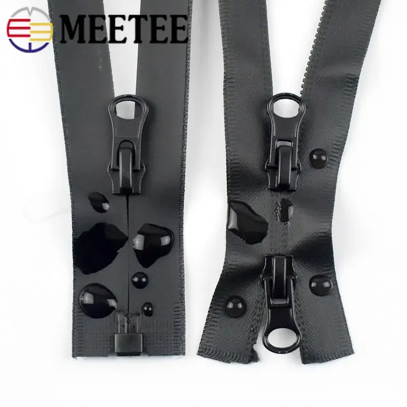 Meetee 2Pcs 60-100cm 5# Waterproof Nylon Zipper Double/Single Sliders Bag Clothing Invisible Zips Repair DIY Sewing Accessories