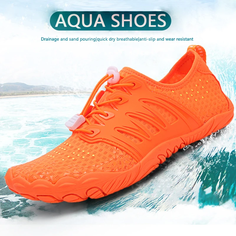 أحذية المشي لمسافات طويلة مقاومة للاهتراء للرجال والنساء ، مانعة للانزلاق ، أحذية رياضية للغطس ، أحذية شبكية للنساء #1