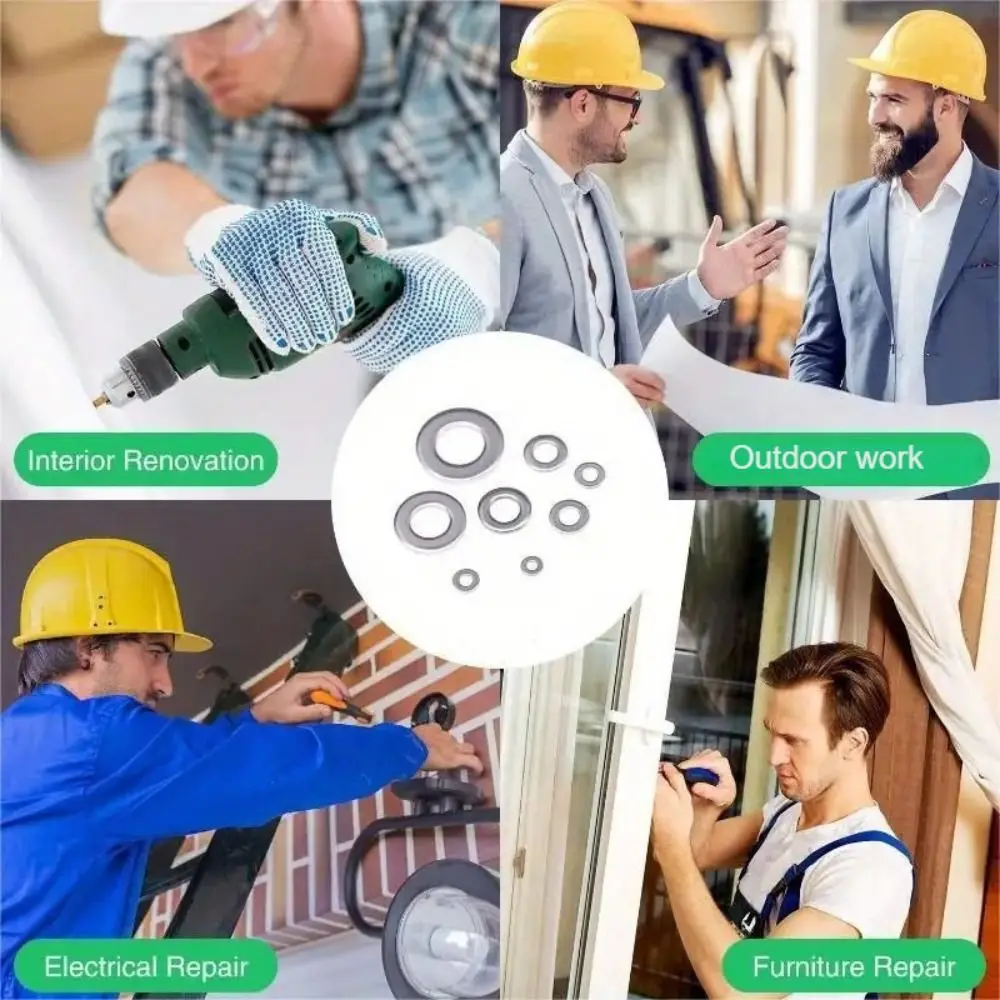 

304 Stainless Steel Stainless Steel Flat Washers 580pcs Set 9 Size Assortment Flat Washer Set Aluminum Material