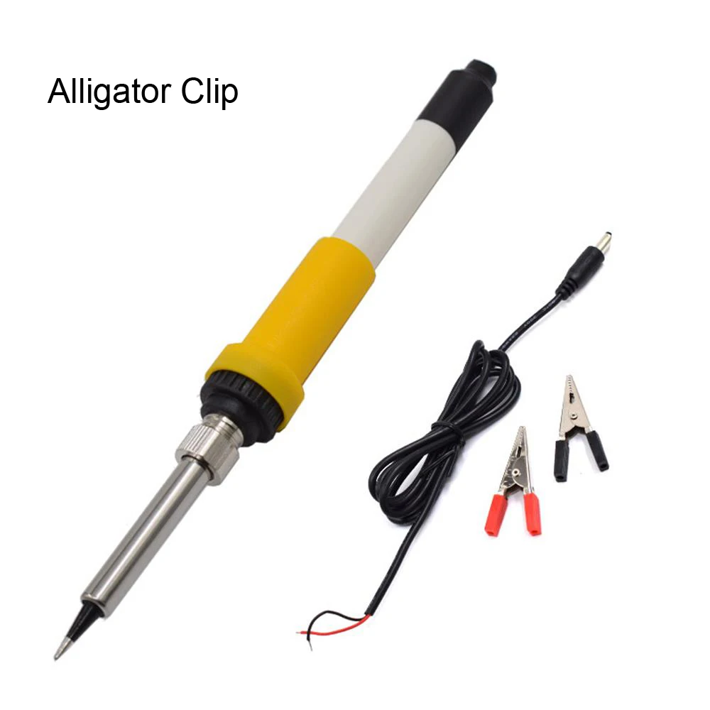 12V Volt DC 60W Electric Solder Soldering Iron For Car With Car Clip Power Socket Ceramic Heating Core Heat Insulated Silicone