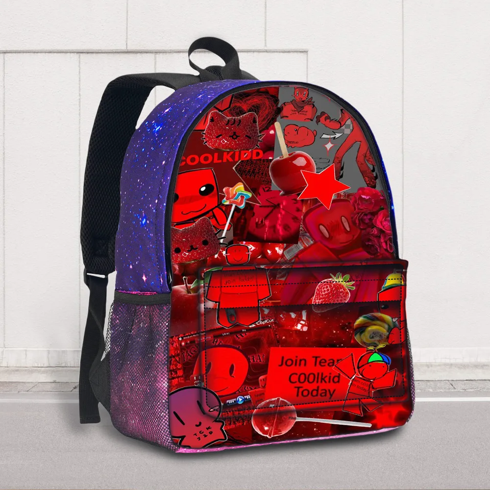 Forsaken printed 3D starry sky bag for children's outdoor travel, lightweight and large capacity student bag