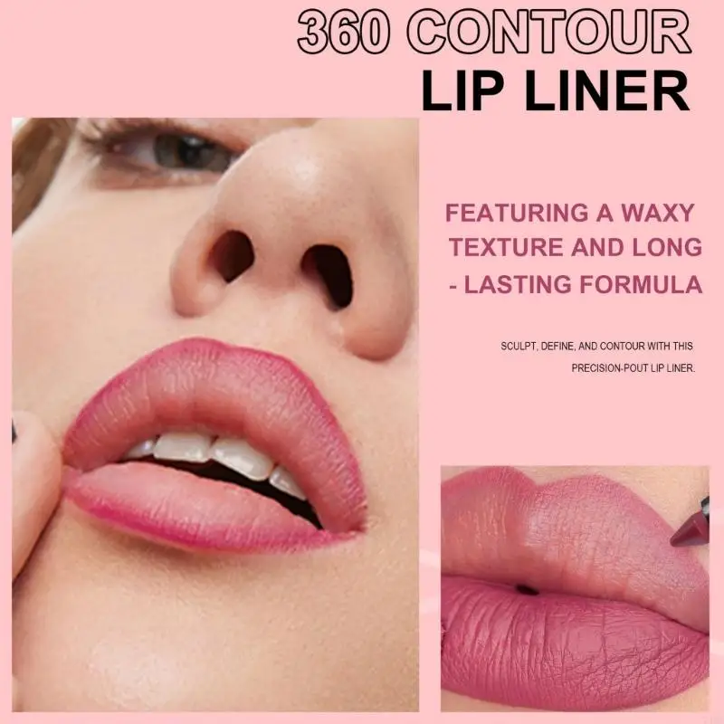 6pcs lip liners พื้นผิวเรียบไม่มีลิปกลอสถ้วยซีดจางสำหรับริมฝีปากเต็ม t4mb