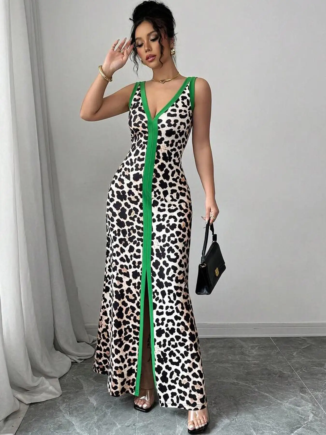 

Женское элегантное платье с длинным рукавом, повседневное платье-миди трапециевидной формы с рюшами по подолу, весенне-осенняя мода, женская одежда