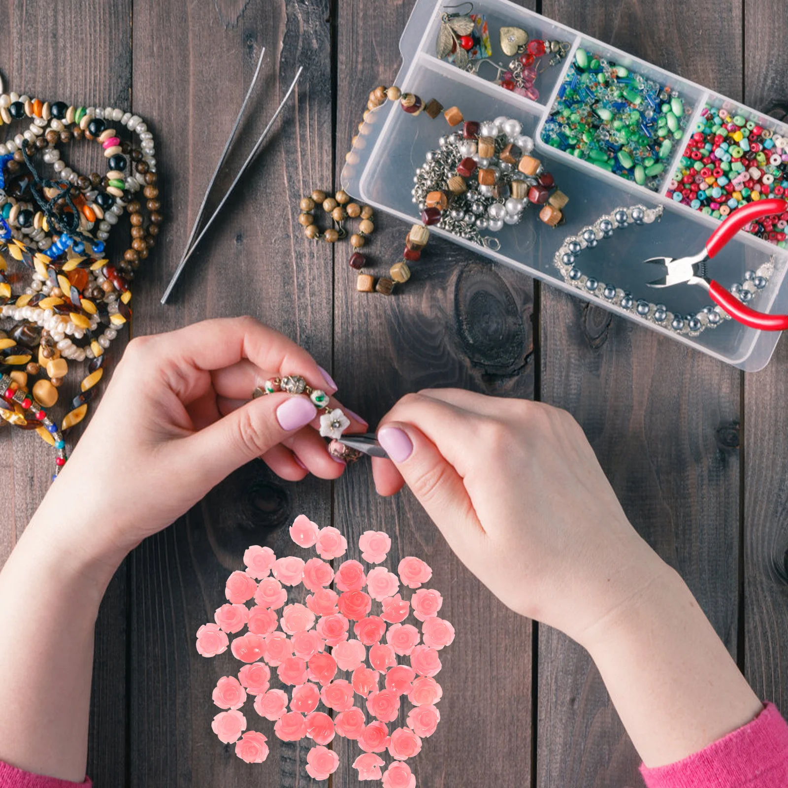 

50 шт., бусины из ракушек розы, резные бусины в форме цветка, свободные бусины, ювелирные изделия «сделай сам», браслеты, серьги, аксессуары, аксессуары из бисера «сделай сам»