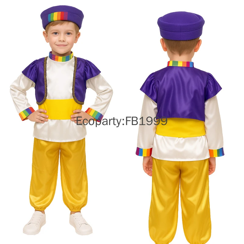 

Детский карнавальный костюм арабского принца на Хэллоуин для мальчиков, необычный арабский костюм на Ближнем Востоке, детская карнавальная вечеринка, сценическая одежда