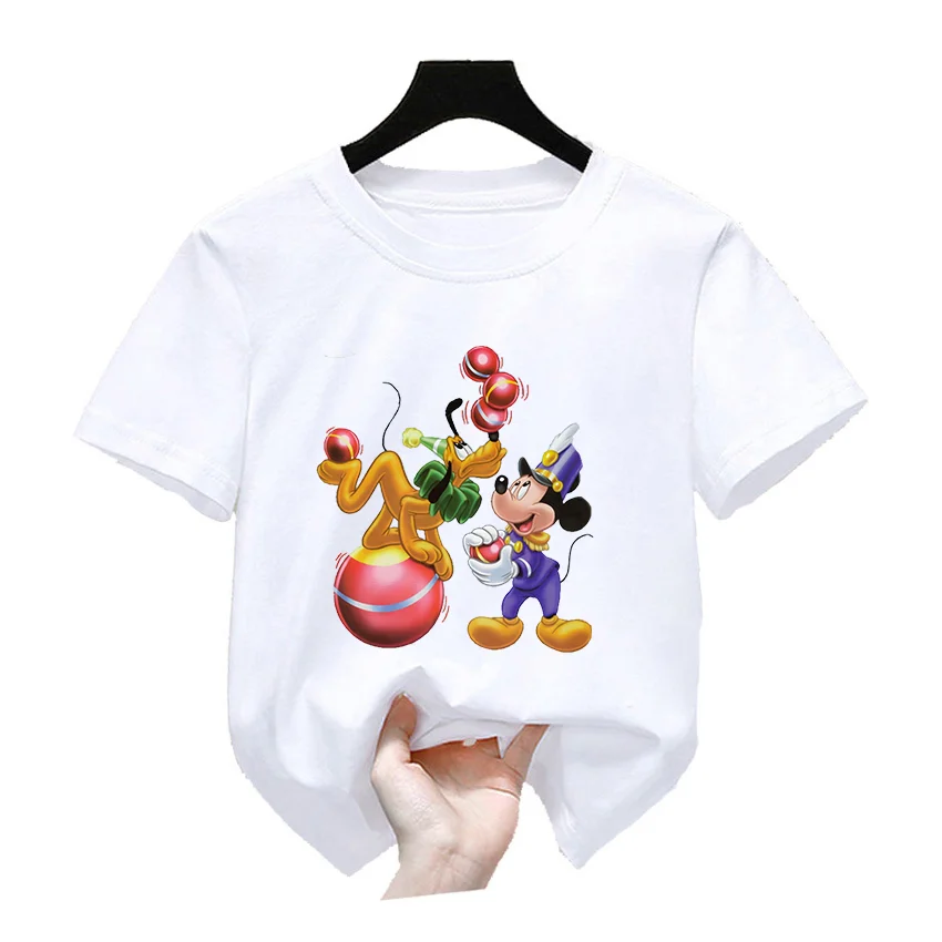 Disney Pluto Dog Boys Girls Teenager Outfits Tee Shirt  Kids Clothes T Shirts Children Cartoons Casual Tops