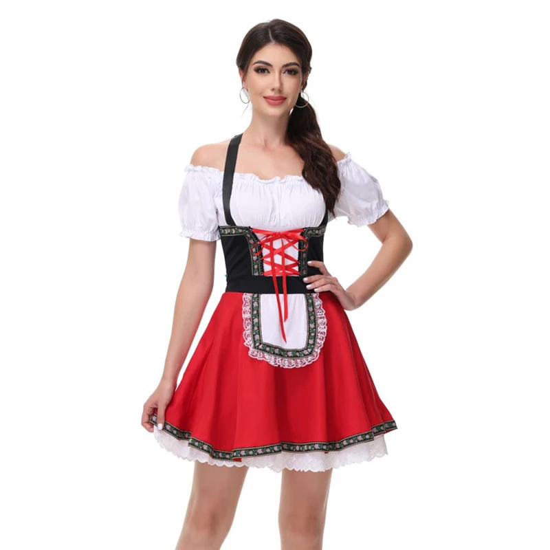 NEW Multiple Dirndl Oktoberfest For Woman Costume Alps Bavarian Girl Dress Cosplay Carnival Halloween Fancy Party Dress