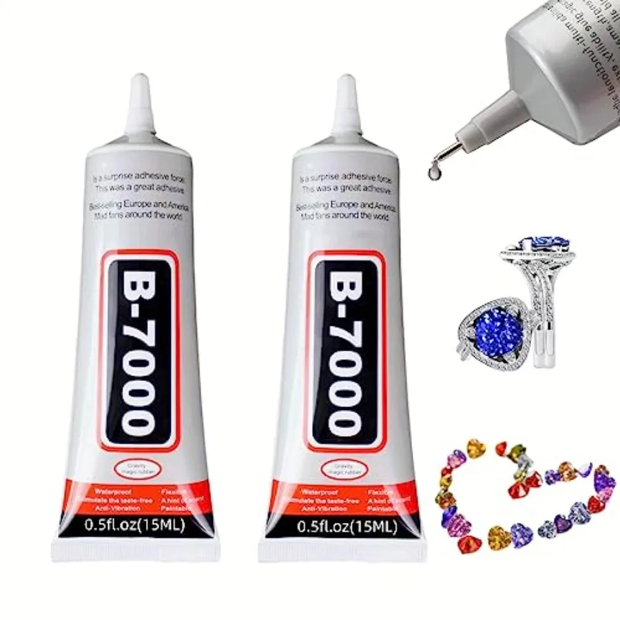 B-7000 Adhesive Multi-Function Glues, Super Glue Suitable for Phone Screen Repair, Wooden, Jewelery, 1 Pack 15ML*2