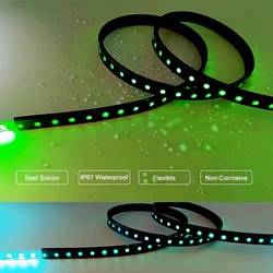 Impermeável tubo de silicone LED tiras, preto branco, transparente, 1-5m, 10mm, largo SMD 5050, 3528, WS2811, WS2812B, IP67