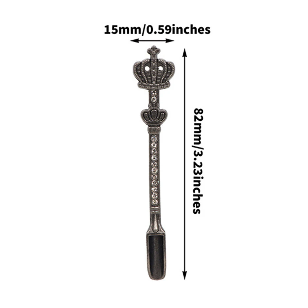 Zinc Alloy 53mm Mini Shovel Scoop Crown Design Portable Tobacco Spoon Smoking Tool view 3