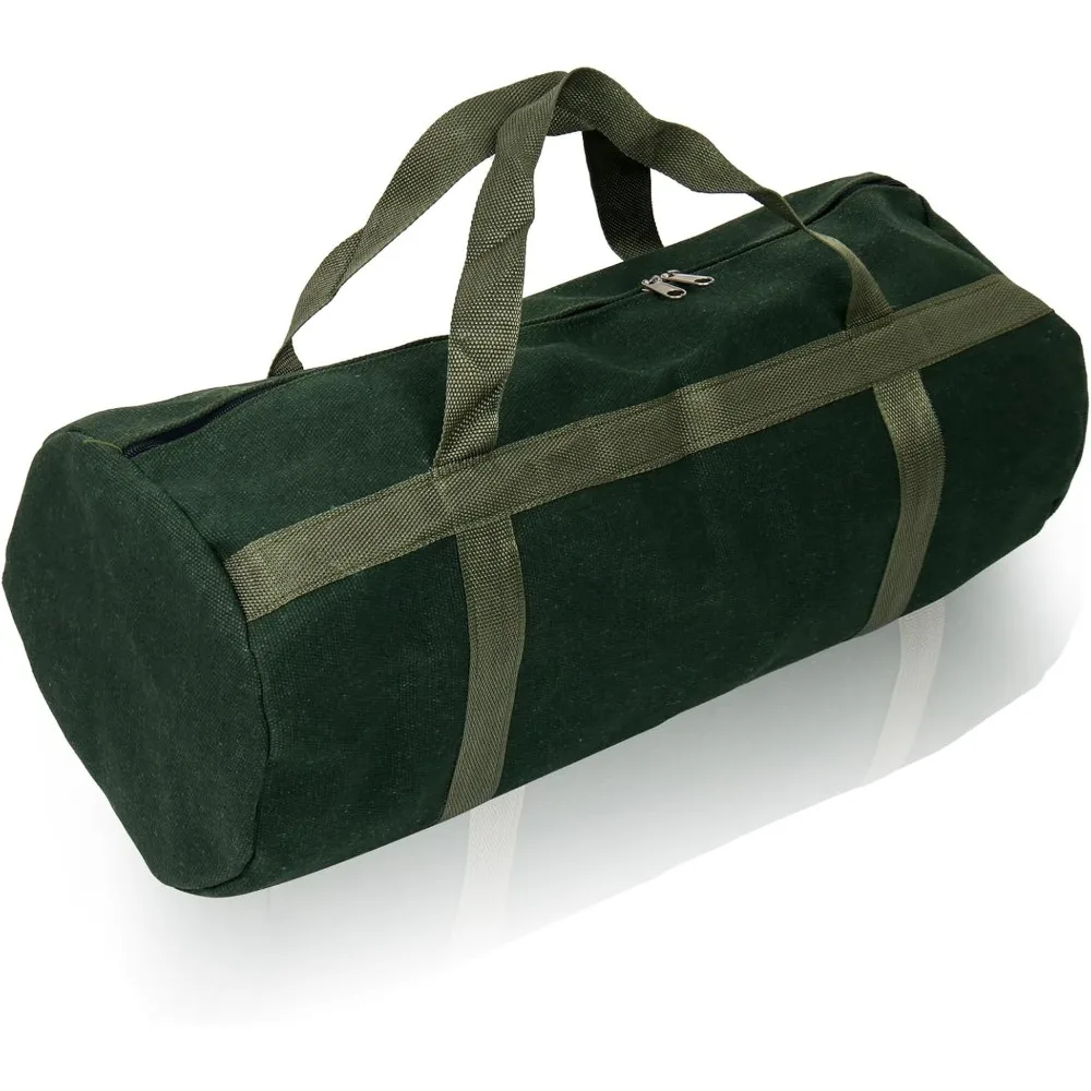 

24 Grill Accessory Storage Bag, Tools Storage for Outdoor Grilling, Thick Canvas Double Zipper Utensil Carry Bag for Camping Hik