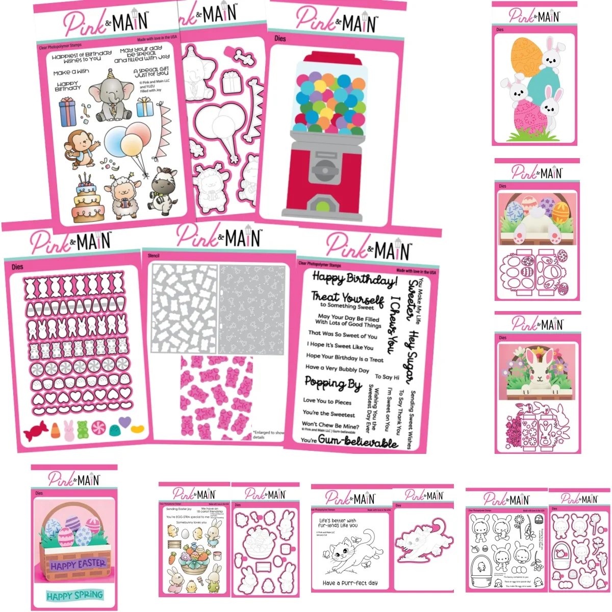 

2026 New Birthday Candy Machine Rabbit Metal Cutting Dies Clear Stamps Stencil for DIY Making Gift Card Scrapbook Decoration